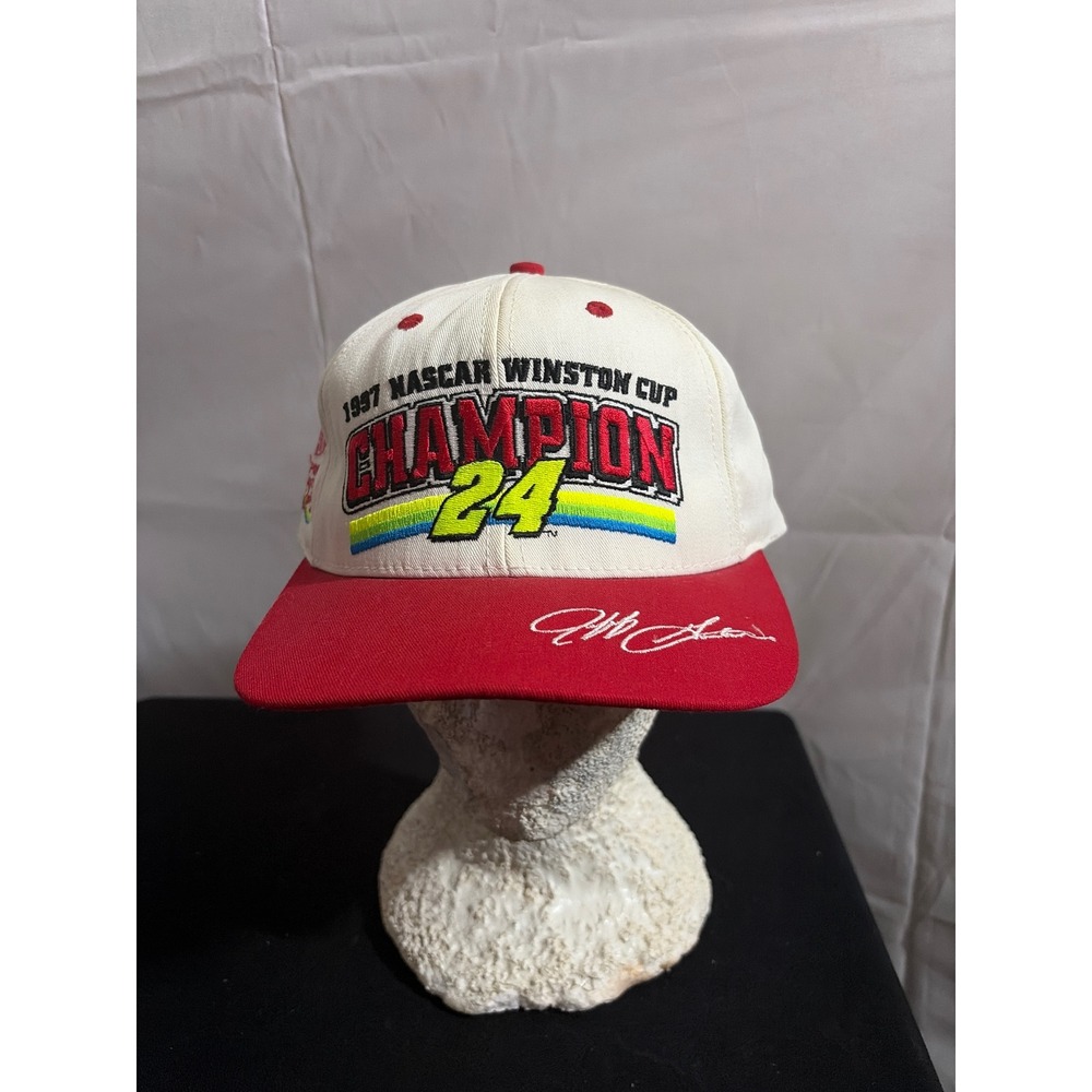Chase Authentics Jeff Gordon Hat Men OSFM White Red Good 1997 NASCAR Champion 24